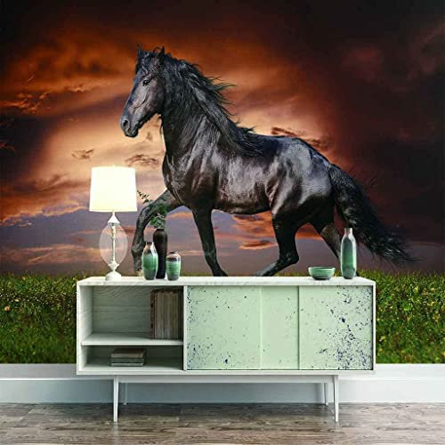 Foto Wohndekoration Tierisches Braunes Pferd Schlafzimmer Tapete Wandkunst Wandbild 3D Tapetenpaste Wohnzimmer Die Wand Für Schlafzimmer Kinderzimmer Wandbild Abnehmbare 400 (Breite) x 280 (Höhe) cm