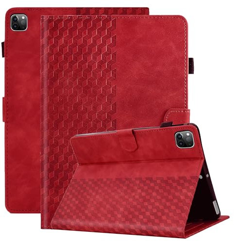 Vkooer Funda para iPad Air 5/4 2022/2020 (iPad Air 10,9 Pulgadas, 5.ª/4. ª Generación) Carcasa Smart Folio Flip Case Funda Protectora con Soporte y Auto-Sueño/Estela - Rojo
