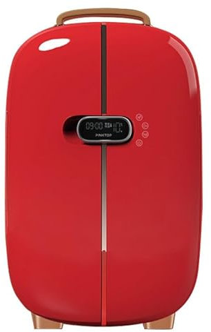 12L Cosmetic Mini Refrigerator Double Door Retro Beauty Refrigerator Portable Constant Temperature Digital Display Refrigerator,Red
