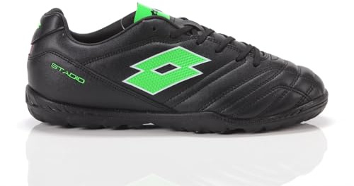 ZAPATOS DE FÚTBOL LOTTO STADIO 705 TF JR 219699 PARA NIÑO COLOR NEGROVERDE