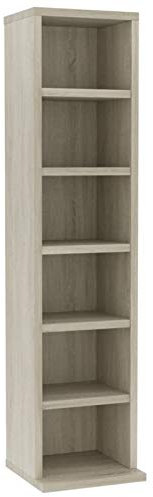 Homgoday CD Storage Cabinet, Media Storage Display Shelf Organiser Unit with 5 Shelves, Sonoma Oak Engineered Wood Bookcase 21x20x88 cm for Living Room, Office or Bedroom