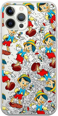 ERT GROUP mobile phone case for Apple Iphone 12/12 PRO original and officially Licensed Disney pattern Pinocchio 002 optimally adapted to the mobile phone, with glitter overflow effect