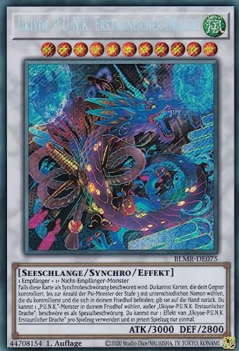 BLMR-DE075 - Ukiyoe-P.U.N.K. Erstaunlicher Drache - Secret Rare - 1. Auflage - Deutsch - Battles of Legend: Monstrous Revenge - mit LMS Trading Fieldcenter-Karte Yugioh