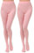 Paralinda 2 paia di collant da donna in tinta unita 80D, morbidi collant in microfibra opaca, Rosa, XXL-3XL plus