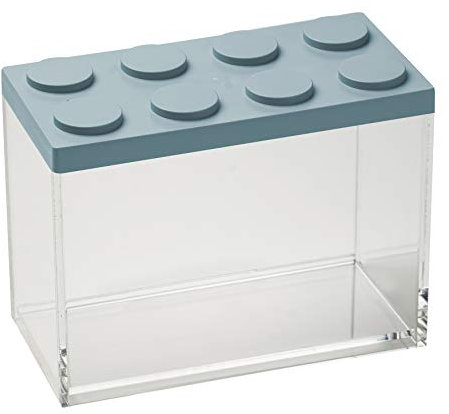 OMADA Design Contenitore mattoncino per alimenti rettangolare da 2L con coperchio impilabile e recipiente trasparente di alta qualità - Linea Brickstore
