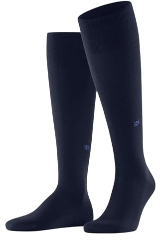Burlington Herren Kniestrümpfe Leeds M Kh Baumwolle Wolle lang einfarbig 1 Paar, Blau Royal 6879, 40-46
