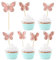 48 Stück Schmetterlings Cupcake Topper Rosa 3D Schmetterlings Tortendeko Damen Mädchen Geburtstagskuchen Cupcake Deko DIY für Valentinstag Hochzeit Geburtstag Party Jahrestag Babyparty