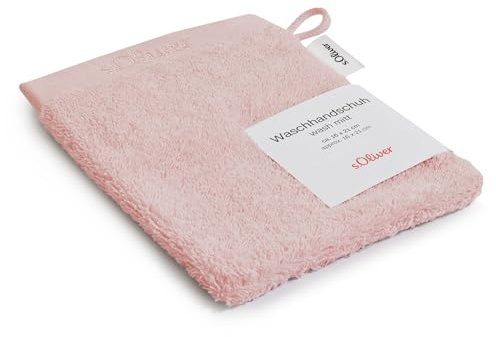 s.Oliver Waschlappen 16x21 cm - 100% Baumwolle, 600 g/m², weich & angenehm, Waschhandschuh rosa