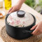 Japanischer Sakural-Keramik-Auflauf, Tontopf, isolierter Auflauf, hitzebeständiger runder Keramik-Hot Pot mit Deckel, Doppelgriff, irdener Topf für Eintopf, A, 4,8 l, A.