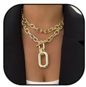 Jovono Colliers ras du cou épais en or avec chaîne punk, accessoires pour femme