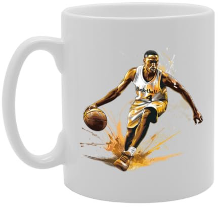 Coralgraph MG5938 Mr Basketball Mug - Ideal for Basketball Players and Fans, 11oz Ceramic Coffee Mug for Court Enthusiasts and Sports Lovers