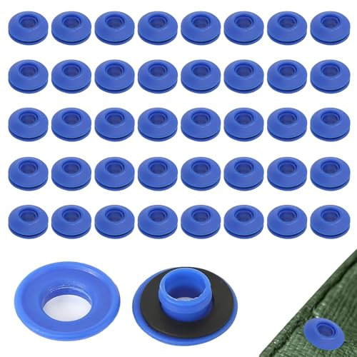 28 x 28x 12Mm Œillet de Bâche Auto Bloquant en Plastique 40 Pièces Oeillets pour Bâche en Plastique À Clipser Ensemble D'oeillets en Plastique pour Tissus pour Bâche de Piscine Bâche Rideaux Tentes