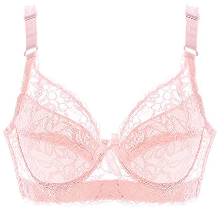 MOONBADI Soutiens Gorge Femme Rose Soutien-Gorge avec Armatures en Dentelle Brassiere Femme Bralette Triangle Bretelles Réglable Soutien Gorge Confort et Loisir 85C