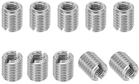PATIKIL 10 Stück Gewindeeinsatz, M8 auf M5 x 8 mm Edelstahl Reduziermutter Gewindehülse, Schlitzen gewindeadapter m8 m5 Gewindeeinsätze hülse reduziermutter, gewinde reparatur