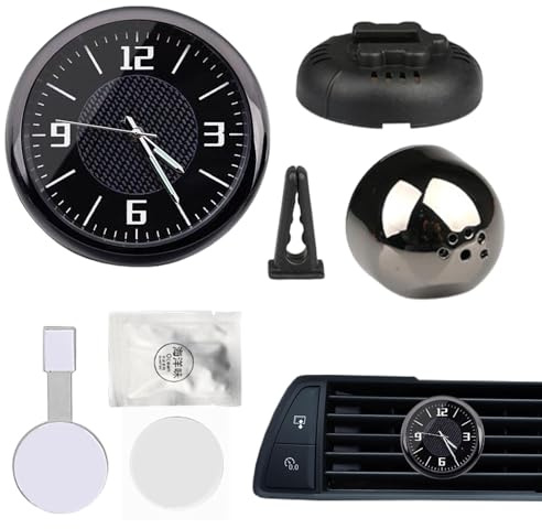 Autouhren zum Aufkleben, Armaturenbrettuhr,Beleuchtete Autouhr, Armaturenbrett-Dekoration, Auto-Innenuhr - Kfz-Innenausstattung, stilvolle kleine Uhr zum Aufkleben für Thanksgiving, Neujahr