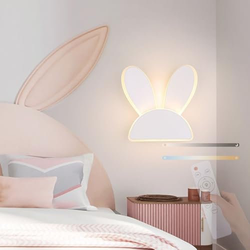 TZSMUM LED Wandleuchte mit Fernbedienung Wandlampe Modern Innen Cartoon Wandbeleuchtung Dimmbar 2700K-6500K Kinderzimmer Nachtlicht 12W Junge Mädchen Kinder Wandlicht Babyzimmer (C)