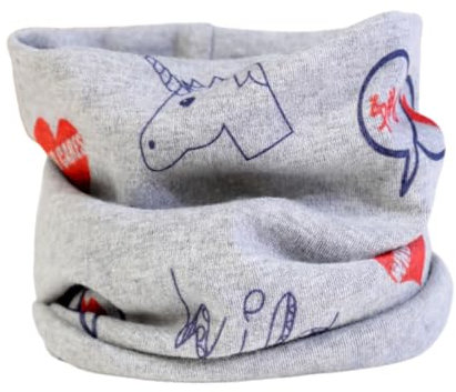 EORPAVU Écharpes et châles fille, 1 pièce écharpe en coton pour enfants en forme d'anneau automne et hiver écharpe multifonctionnelle tubulaire en coton chaud pour filles et garçons (gris