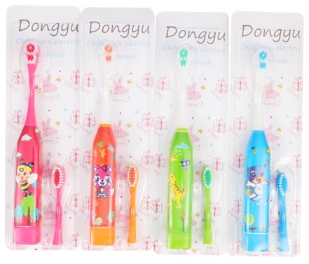 IWOWHERO Intelligente Zahnbürste Für Kinder 4er-pack Zahnbürsten Für Jungen Und Mädchen Weiche Bürste Haushalts-babyzahnbürste Für Sanfte Reinigung