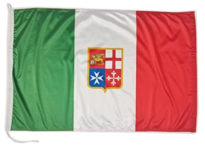 Bandiera per barche premium Italia mercantile 60x90 cm bandiera barca 60x90 cm nautica (Italia Mercantile)