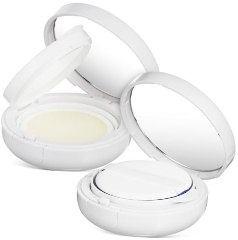 Kunststoff, Leerer Cushion Foundation Behälter, 2 Stück, Weiß, Rund