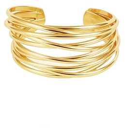 CozyChique Gold Chunky Cuff Bracelets for Women Minimalist Irregular Gold Bangles Bracelet Statement Hammered Multi-layer Cross Wire Open Wide Adjustable Jewellery Arm Cuff
