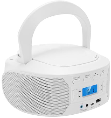 VELATEMOR Tragbarer CD-Player mit Bluetooth, USB und UKW-Radio |All-in-One-Boombox für MP3-Wiedergabe und AUX-Eingang |Persönliche Stereoanlage für zu Hause, auf Reisen und Im Freien (# 1)