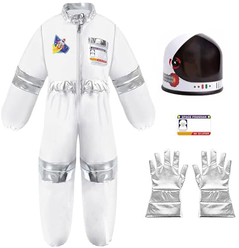 Astronaut Kostüm Kinder Blau Space Kostüme Weltraumfahrer Raumfahrer Weltall Anzug Spaceman Overall Outfit Mit Helm Astronauten Handschuhe Für Jungen Mädchen Karneval Mottoparty Jumpsuit 134 146 Rosa