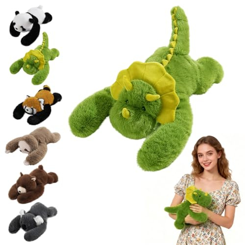 Weighted Dinosaur Plush Teddy, Soft Stuffed Animal Plushies, Cuddly Toy for Comfort & Relaxation, Pookie the Dinosaur Weighted Animals, Hugging Companion for Anxiety Relief & Sleep Support（30cm）