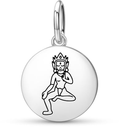 Buddhistische Götter Khadi Ravani Tara-Totem-Symbol, baumelnder Charm-Perle, 925er Sterlingsilber, spirituelles Emblem, kompatibel mit Pandora-Charm-Armbändern