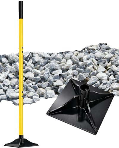 Steel Tamper 20x20cm with 1.22m Handle - Heavy Duty Compactor | Hand Compactor for Leveling Soil, Gravel, Sand, Asphalt in Gardens, Yards, Driveways