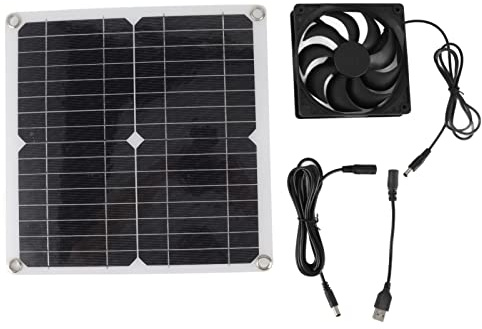 LMHHMIN Ventilador de Panel Solar, Kit de Ventilador portátil liviano con energía Solar para automóviles, vehículos recreativos, Viajes a casa, 12 W