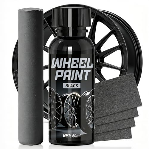 NoxGule Pintura Llantas Coche, Pintura para Llantas de Coche, Fácil de Usar | Repara Arañazos y Desgaste, Apto para Coche, Motocicleta y Bicicleta, Eficaz en Llantas de Aleación de Aluminio Negras