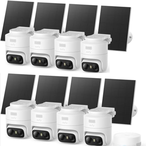 eufyCam C37 8-Kamera-Set, Überwachungskamera Außen, Farbnachtsicht, Solar | ohne Abo, HomeBase Mini, Gesichtserkennung