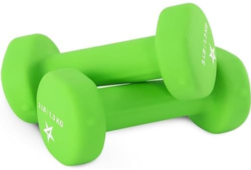 Yes4All D5XI Hex Hanteln Neopren Gewichte Set, 1,3 KG x 2, Hellgrün