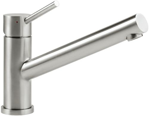 Villeroy & Boch Como Window Küchenarmatur, Hochdruck, Wasserhahn Küche mit Vorfenstermontage und 360° Schwenkbereich, Spültischarmatur wassersparend, Auslauf Höhe 135mm, Edelstahl massiv