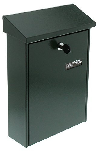 Burg Wächter Briefkasten, Namensschild, Aufklappbares Regendach, A5 Einwurf-Format, Verzinkter Stahl, Daily 5861 GR, Grün, Stahl Grün