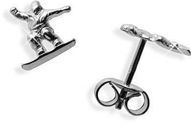 Ohrstecker per Stück echt Sterling Silber 925 Snowboarder (Art 602064/811015)