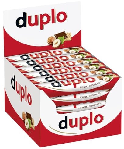 Ferrero duplo Einzelriegel – Schmeckt knusperleicht – 1 Packung mit je 40 Einzelriegeln (40 x 18,2 g)