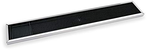 Viva Haushaltswaren Was 9998 600 Tapis de Bar en Caoutchouc avec Cadre en Acier Inoxydable Longueur 60 cm Largeur 10 cm Hauteur 2 cm