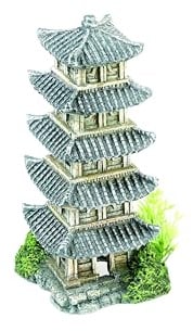 Classic Oriental Tower & Plants Aquarium Ornament Fish Tank Decoration 3156