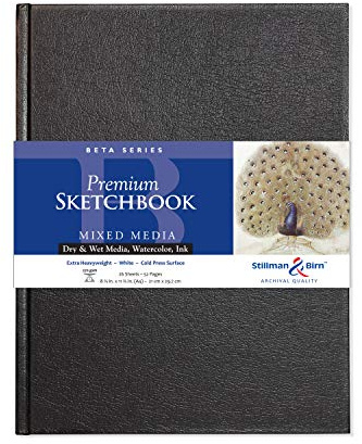 Stillman & Birn Beta Series Hardbound Sketchbook, A4 (8.25 x 11.75), 270 GSM (Extra Heavyweight), White Paper, Cold Press Surface