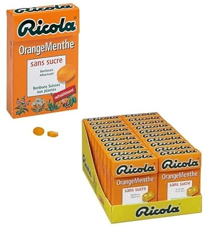 RICOLA - RICOLA Sans Sucre Orange Menthe 50g (x20)