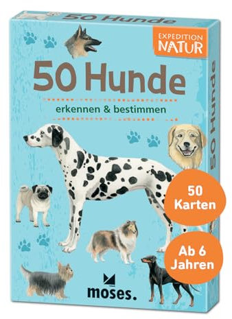 moses. 9769 Expedition Natur 50 Hunde | Bestimmungskarten im Set | Mit spannenden Quizfragen