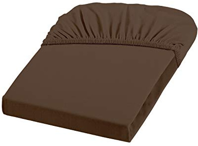 fleuresse Comfort Spannbettlaken (96% Baumwolle, 4% Elasthan), mit Rumdumgummizug, Ökotex Standard 100, für Matratzen bis 26 cm Höhe, 140-160 x 200-220 cm, Espresso
