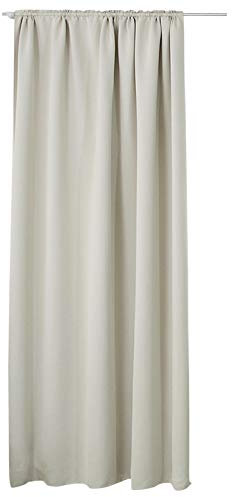Laneetal Thermovorhang, Verdunklungsvorhang für Wohnzimmer Schlafzimmer, Blickdicht, mit Kräuselband für Schiene, 250g/m² Schwere Wärmeisolierende, Beige