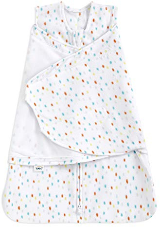 HALO Schlafsack Pucksack NB, 100% Baumwolle, Konfetti Micro-Fleece, Neugeborene