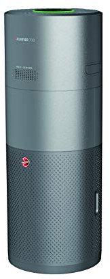 Hoover H-PURIFIER 700 - HHP75CAH - Purificador de aire inteligente, Difusor y humidificador, Multisensores, Wi-Fi, Filtro triple capa (hepa 13), Inactivación polen, Alertas CO, CADR 330m3/h, Gris