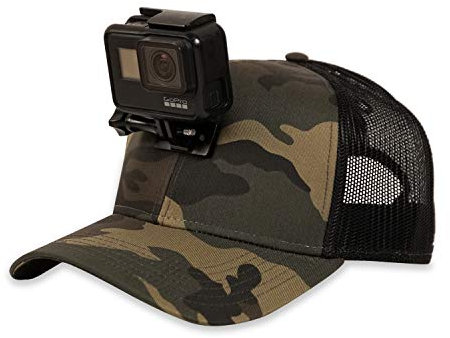 ActionHat® Camo Curve Bill - Patented Floating Hat Mount Compatible for GoPro, DJI, Insta360 Action Cameras