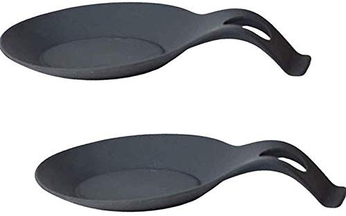FOUTP 2 Pièces Cuillère Silicone Repose, Repose Cuillère en Silicone Multifonction, Repose-Ustensiles de Cuisine en Silicone Résistant à la Chaleur, pour Restaurant à Domicile