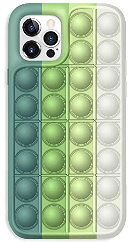 mtb more energy® Pop It Fidget Toy Case für Samsung Galaxy S21 5G (SM-G991, 6.2'') - Design 2 (grün weiß) - Handyhülle Tasche Case Cover Tasche